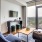a living room with a large window