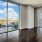 a room with large windows