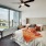 Bedroom with carpeting